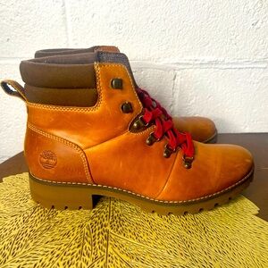 Timberland Women's Lace Up Boots - Brown and Red